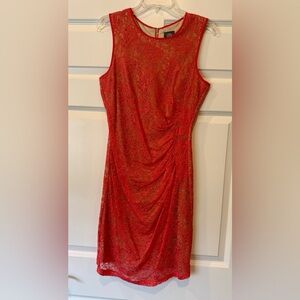 Elegant orange Lace Dress